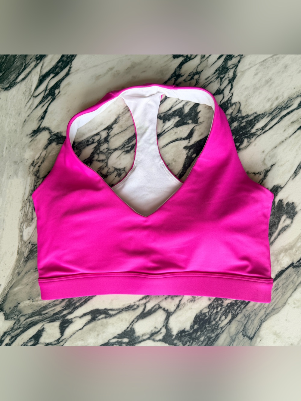 Exotica ExoticAthletica Pink Performance Deep V Crop Top Size Small
